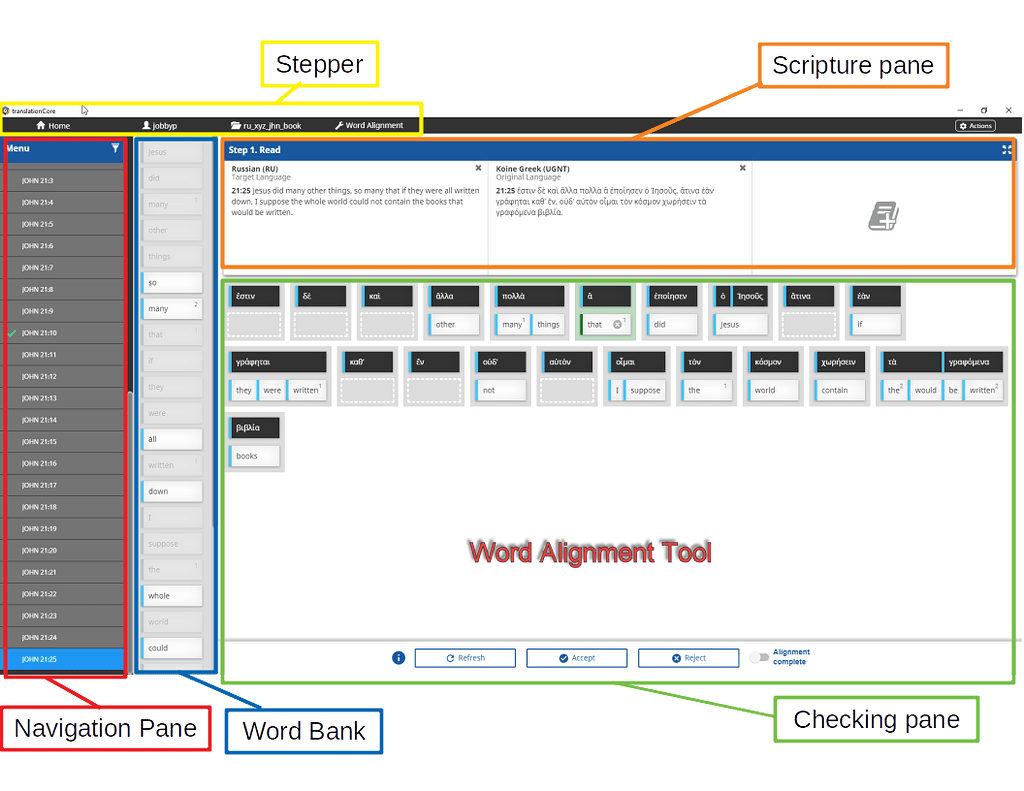 Basics of translation alignment in translationCore translationCore